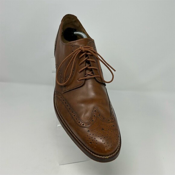 Cole Haan Men\'s Brown Wingtip Brogue Oxford Dress Shoes Lace-Up Classic Size 14